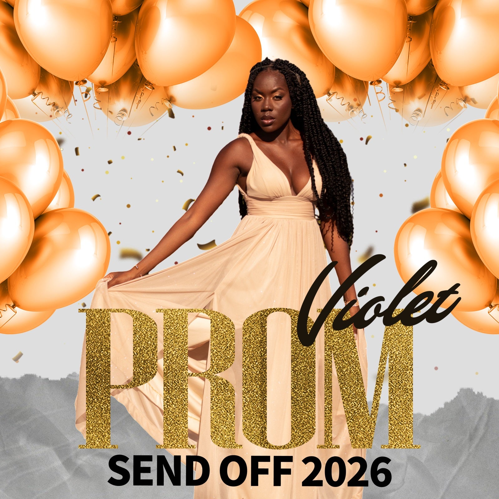 Prom 2026 Backdrop Gold Balloon Glamour Custom Party Graduation Backdrop TWW5-37