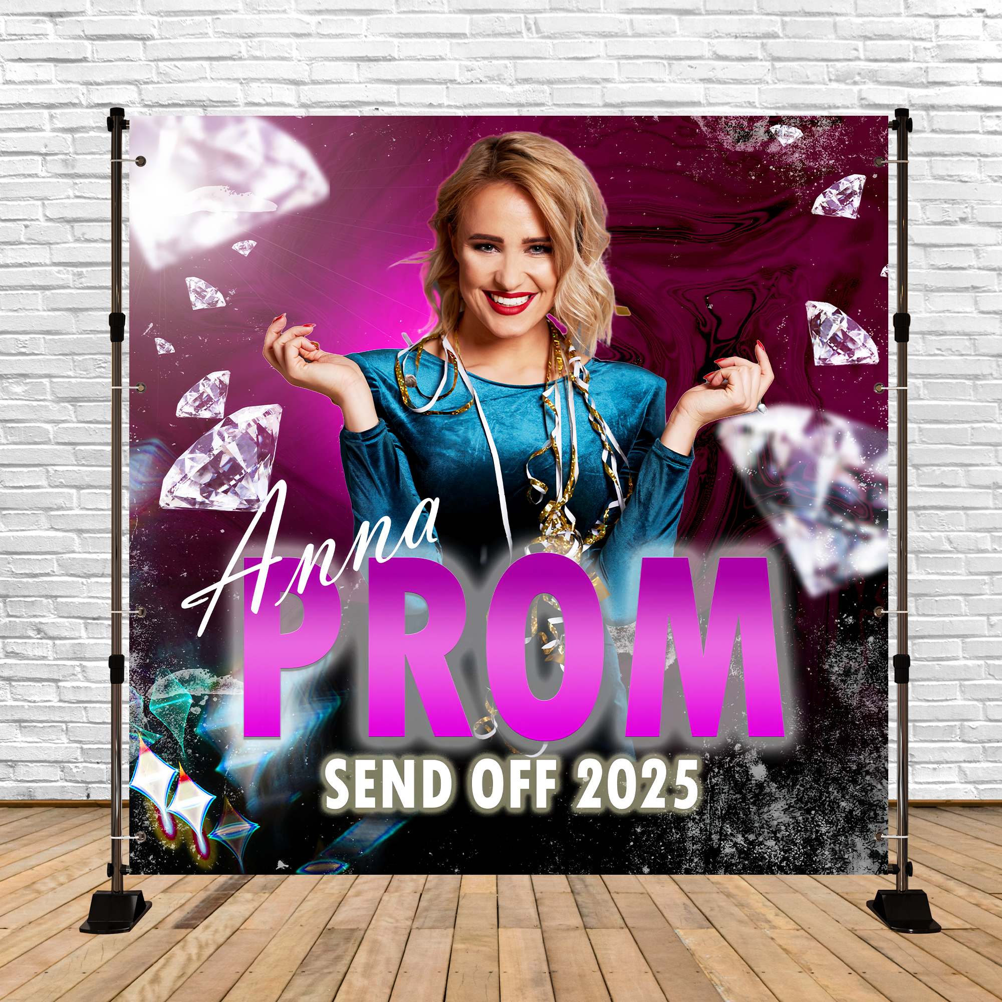 Prom Photo Backdrop Prom Backdrops Radiant Diamonds Shine Customized Party Graduation Back