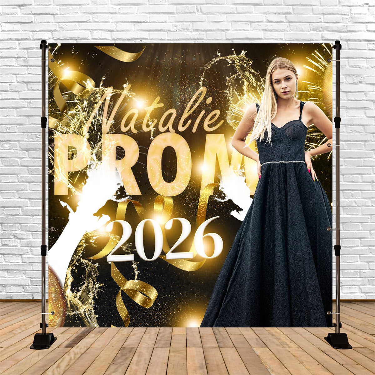 Prom Backdrop Champagne Sparkle Splash Customized Party Graduation Backdrop TWW5-42