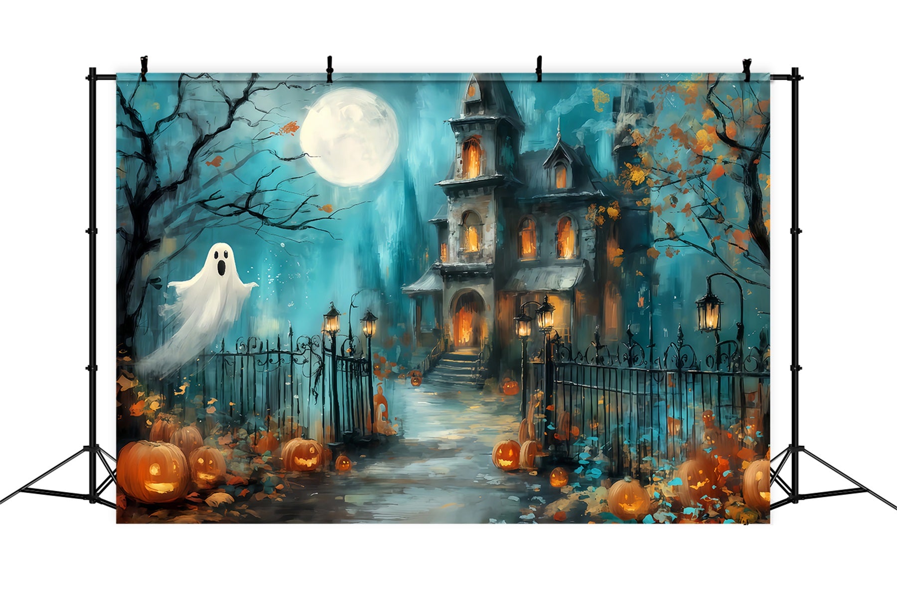 Haunted Mansion Backdrop Haunted Mansion Ghostly Pathway Halloween Backdrop TWW510-11