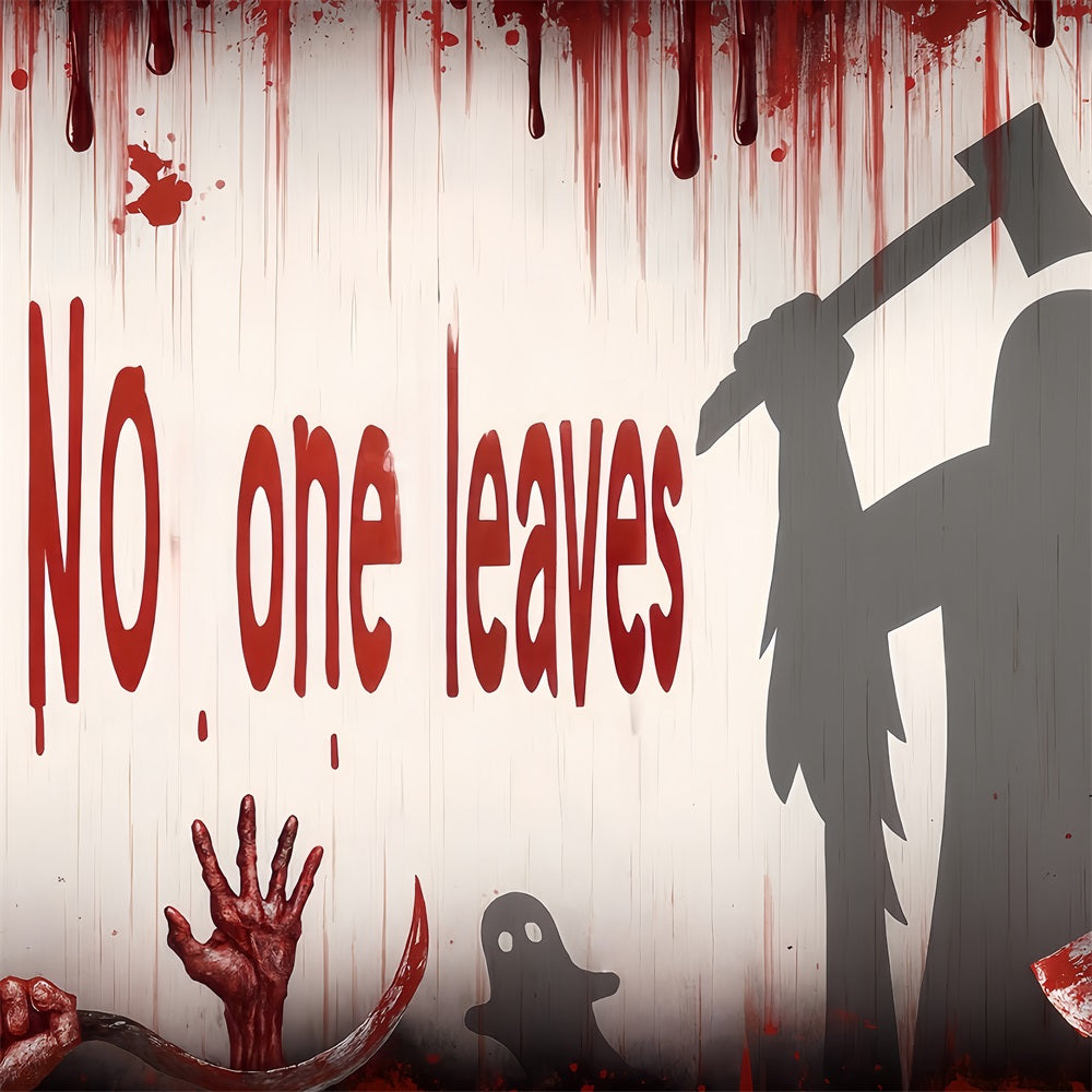 Halloween Wall Backdrop Bloody Axe Killer Shadows Halloween Backdrop Ideas TWW510-25