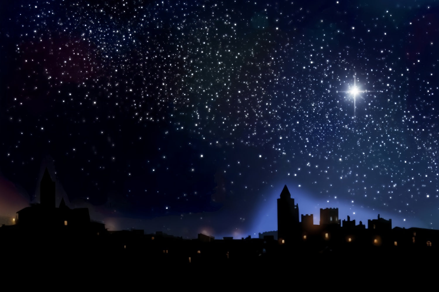 Nativity Backdrop Starry Bethlehem Holy Night Christmas Photo Backdrops TWW510-53