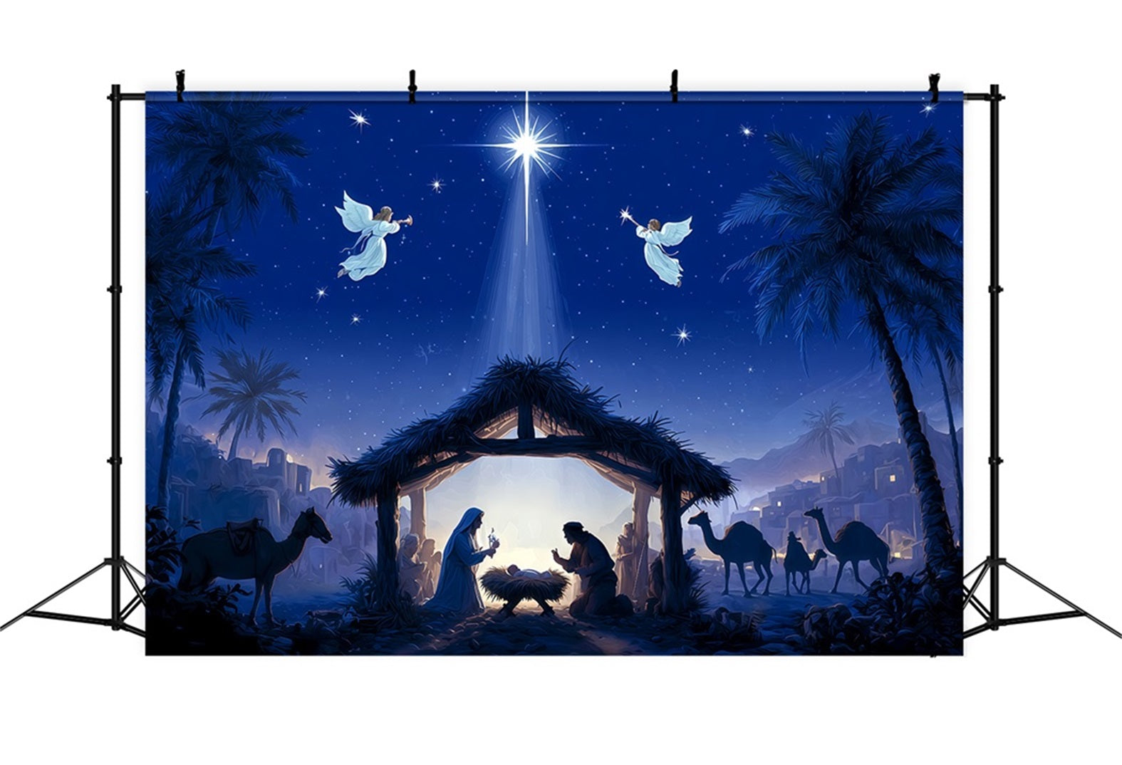 Nativity Backdrop Holy Night Nativity Star Christmas Backdrop TWW510-72