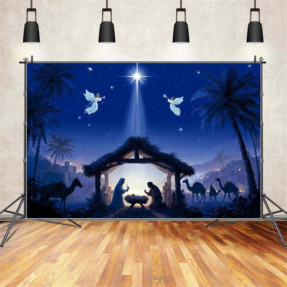 Nativity Backdrop Holy Night Nativity Star Christmas Backdrop TWW510-7