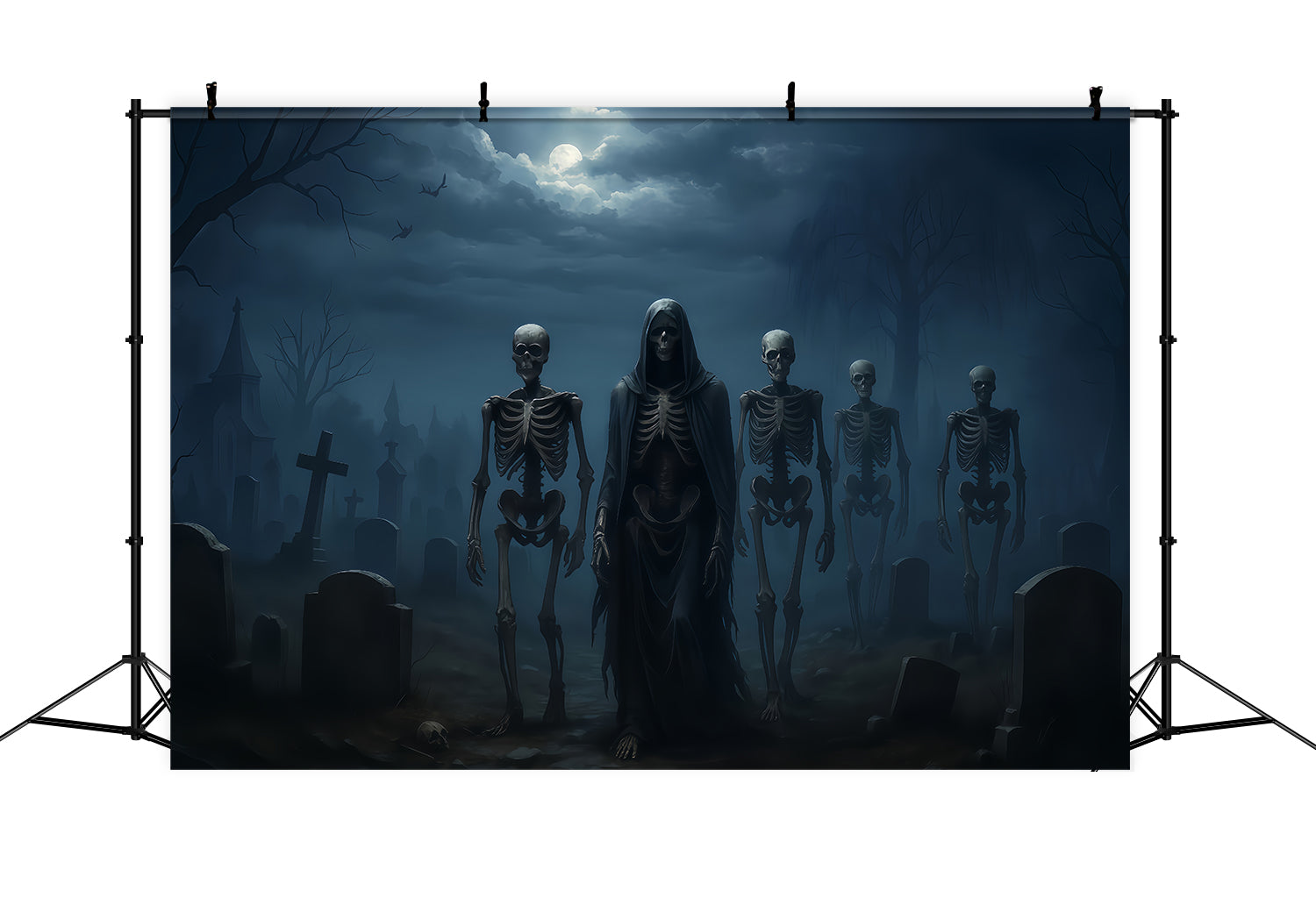 Halloween Ghost Backdrop Skeleton Army Midnight March Spooky Halloween Backdrop TWW510-8