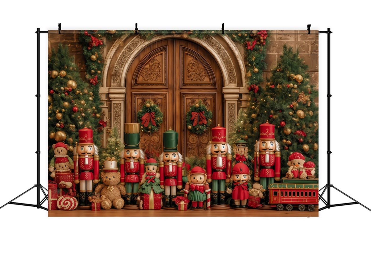 Nutcracker Backdrops Nutcracker Toy Soldier Display Christmas Backdrop Ideas TWW510-85