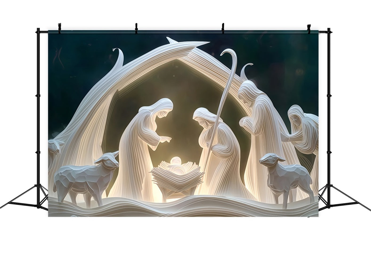 Nativity Backdrop Paper Sculpture Holy Nativity Christmas Backdrop TWW510-86
