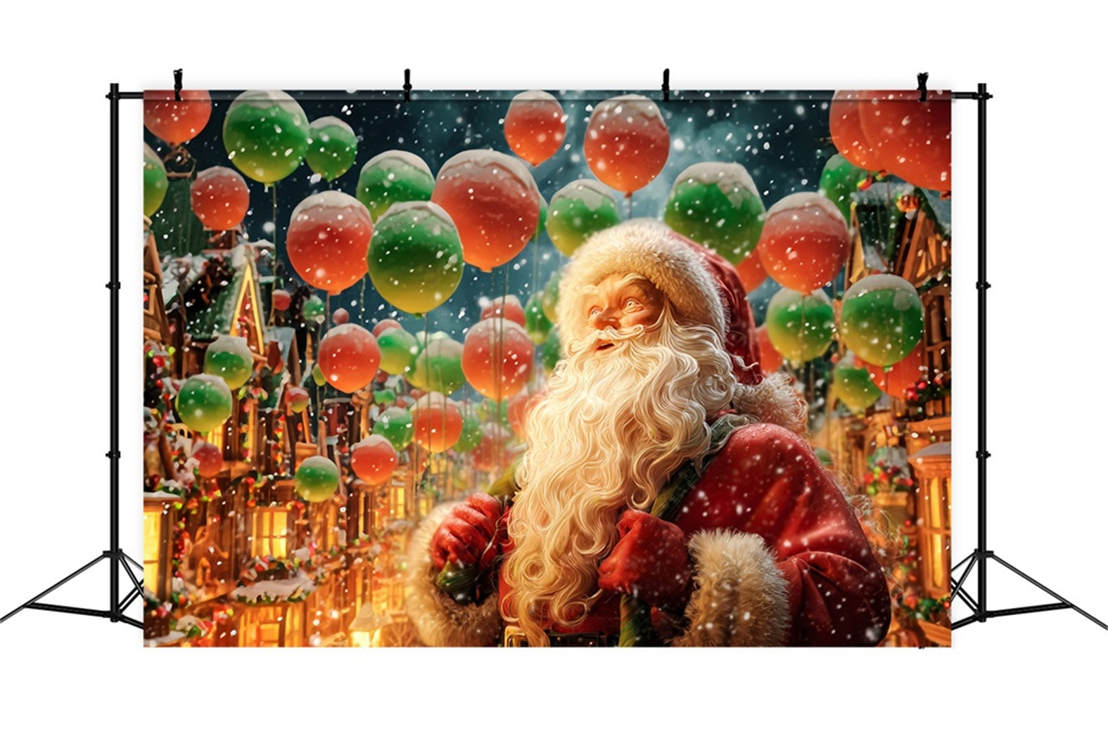 Santa Claus Backdrop Santa Balloons Winter Parade Christmas Backdrops Sale TWW510-92