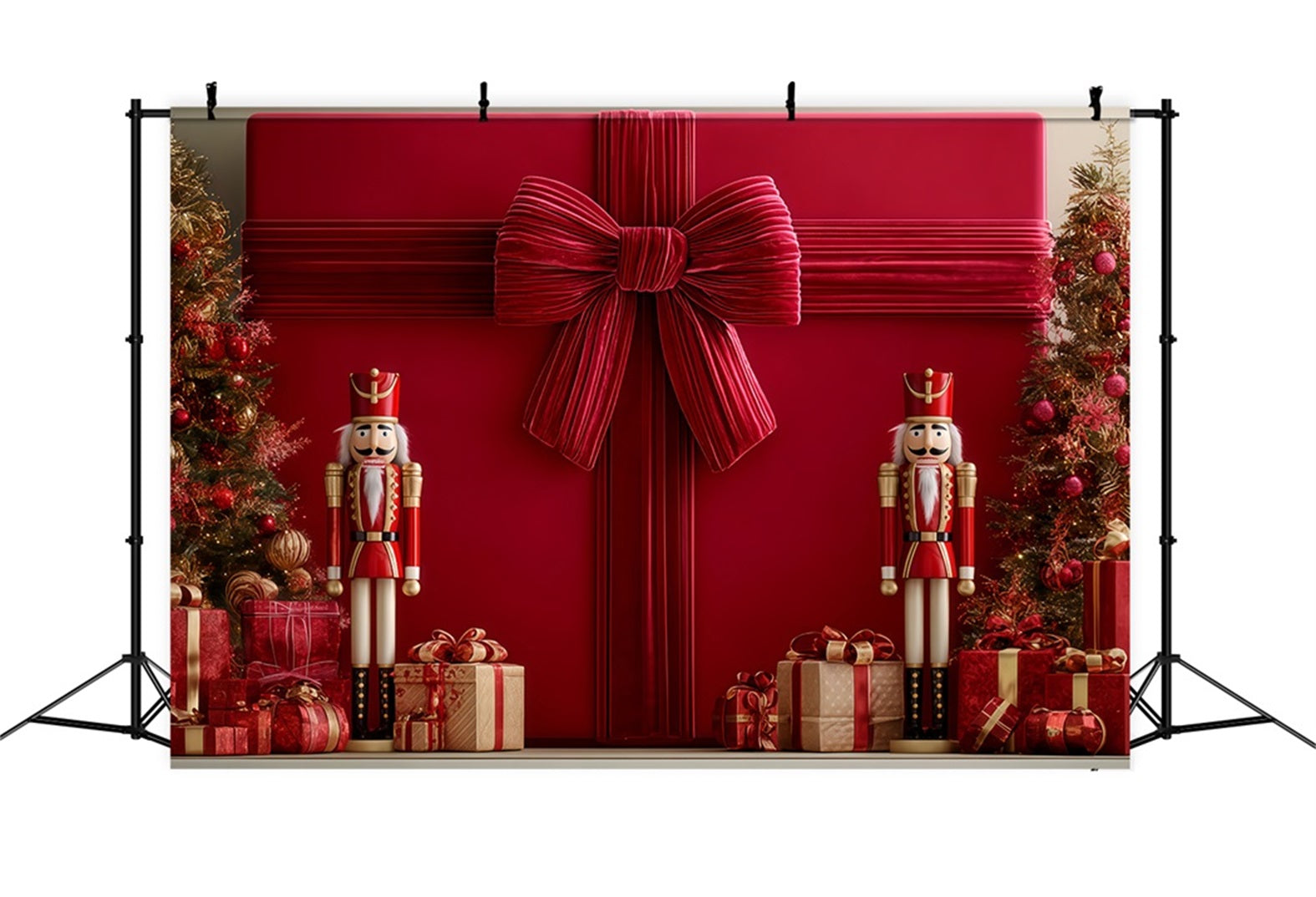 Giant Bow Backdrop Giant Gift Nutcracker Display Christmas Backdrops TWW510-97
