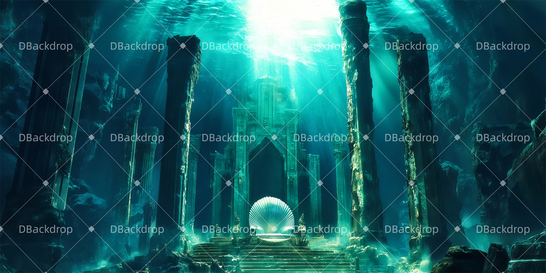 Theater Backdrop King Triton’s Throne Room Scenic Backdrops TWW511-T107