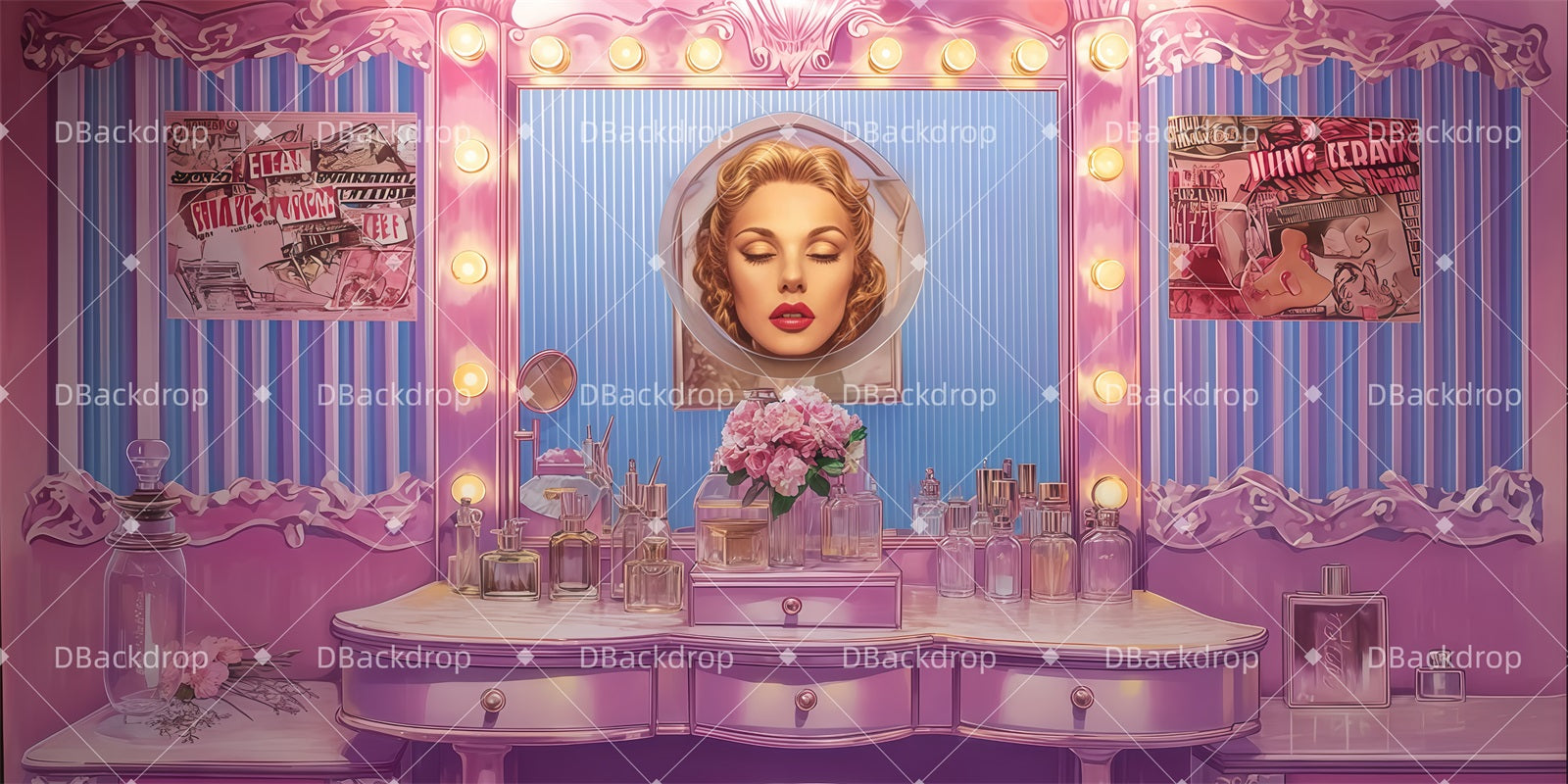 Stage Backdrops Peggy's Dressing Room Backdrop For Theater TWW511-T10