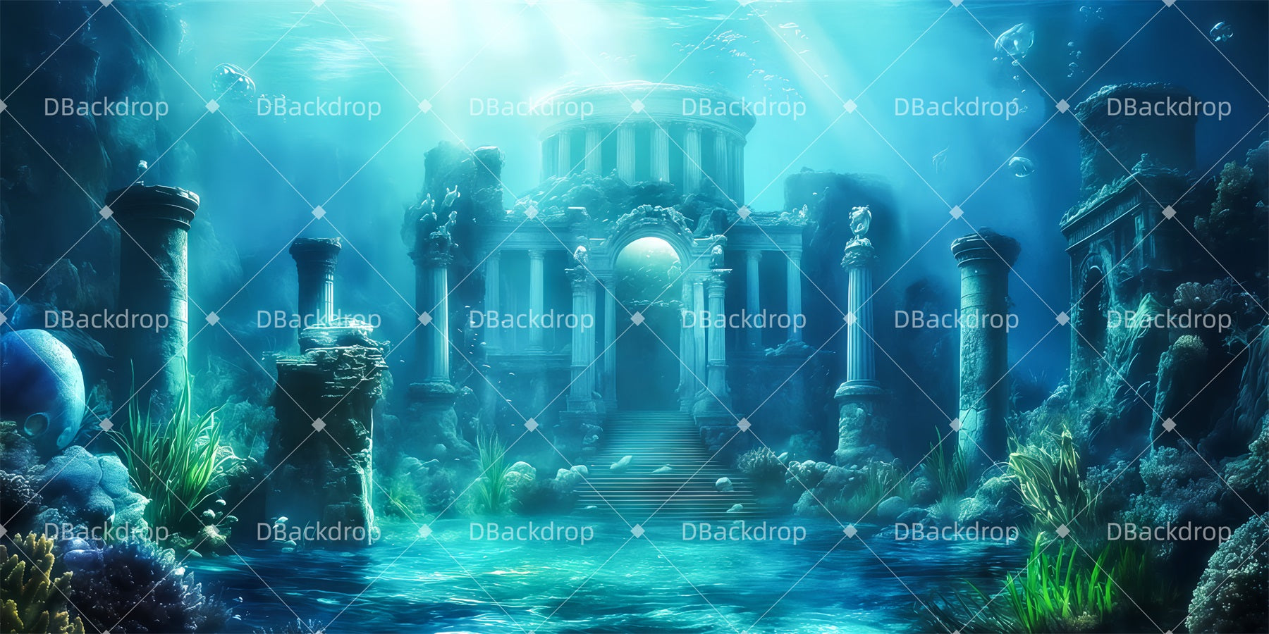 Scenic Backdrops Ocean Kingdom Backdrop For Theater Play TWW511-T113