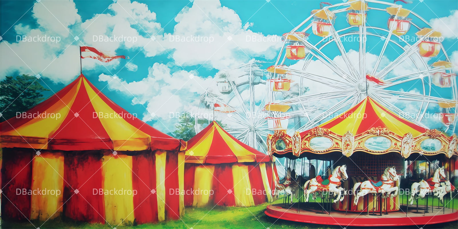 Circus Stage Backdrop Showgrounds Performance Backdrop TWW511-T18