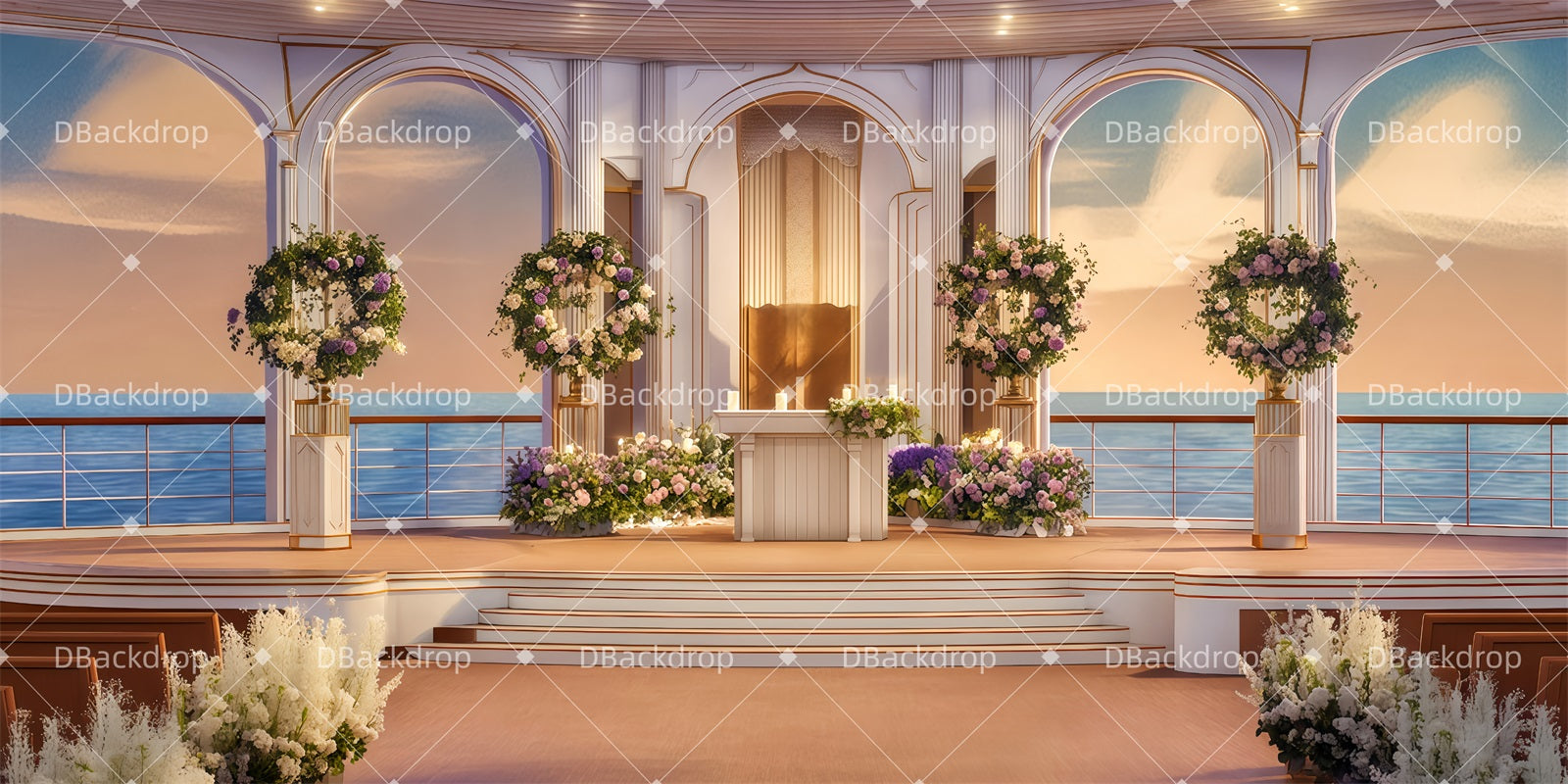 Dance Recital Backdrop Ship Chapel Theater Stage Backdrop TWW511-T28