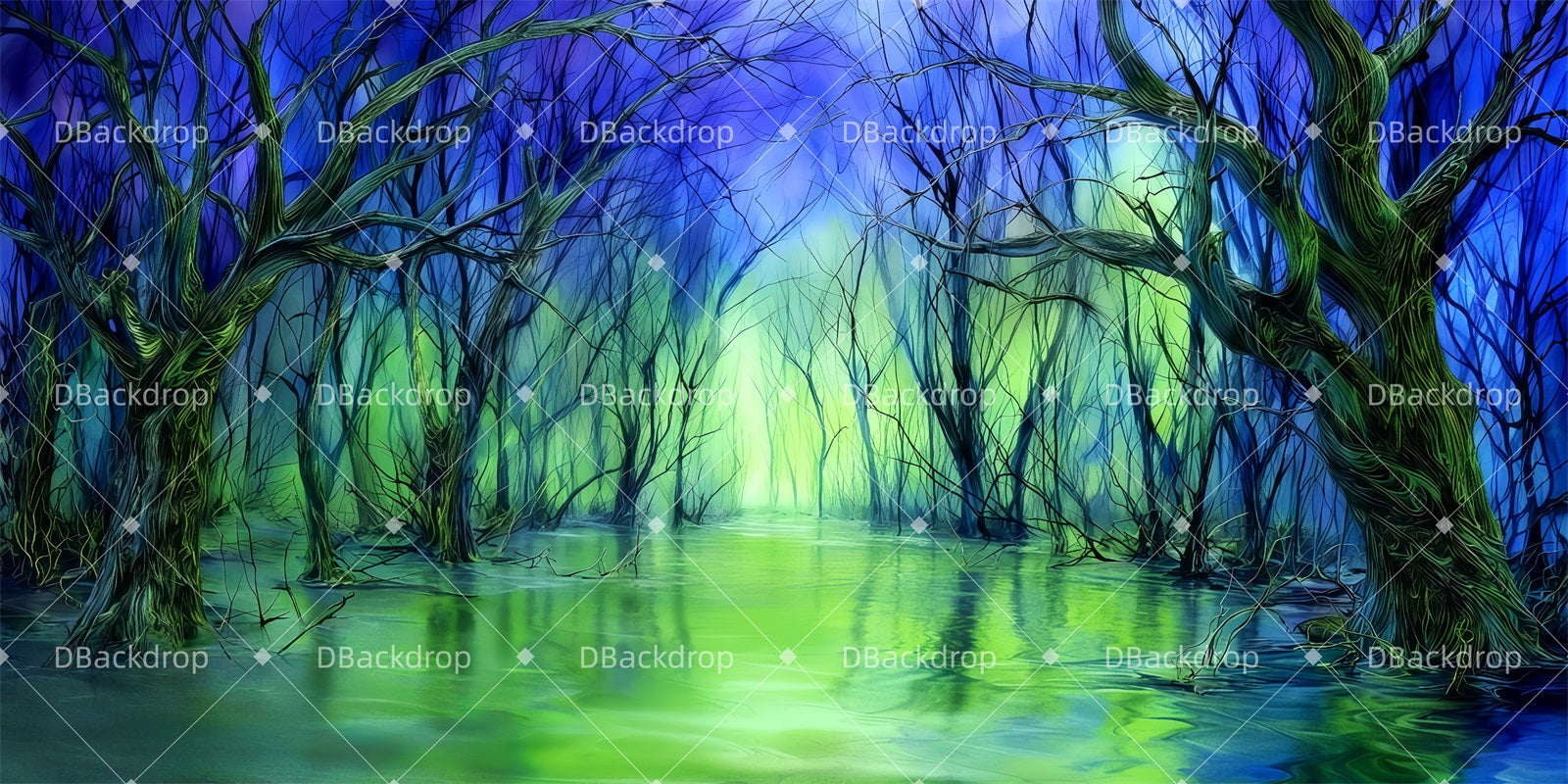 Forest Stage Backdrop Witch's Swamp Scenery Backdrops For Theater TWW511-T37