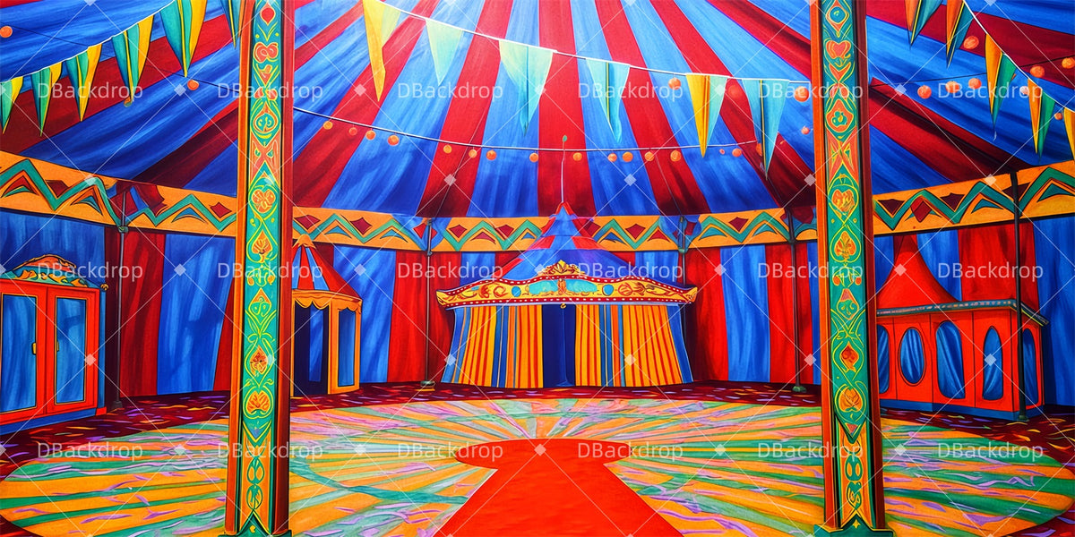 Circus Stage Backdrop Circus Tent Performance Backdrops TWW511-T38, Digital(Only Image) / Standard Projection Size