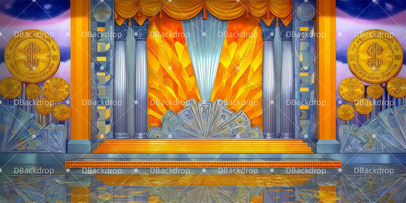 Theater Backdrops We're In The Money School Play Backdrops TWW511-T6