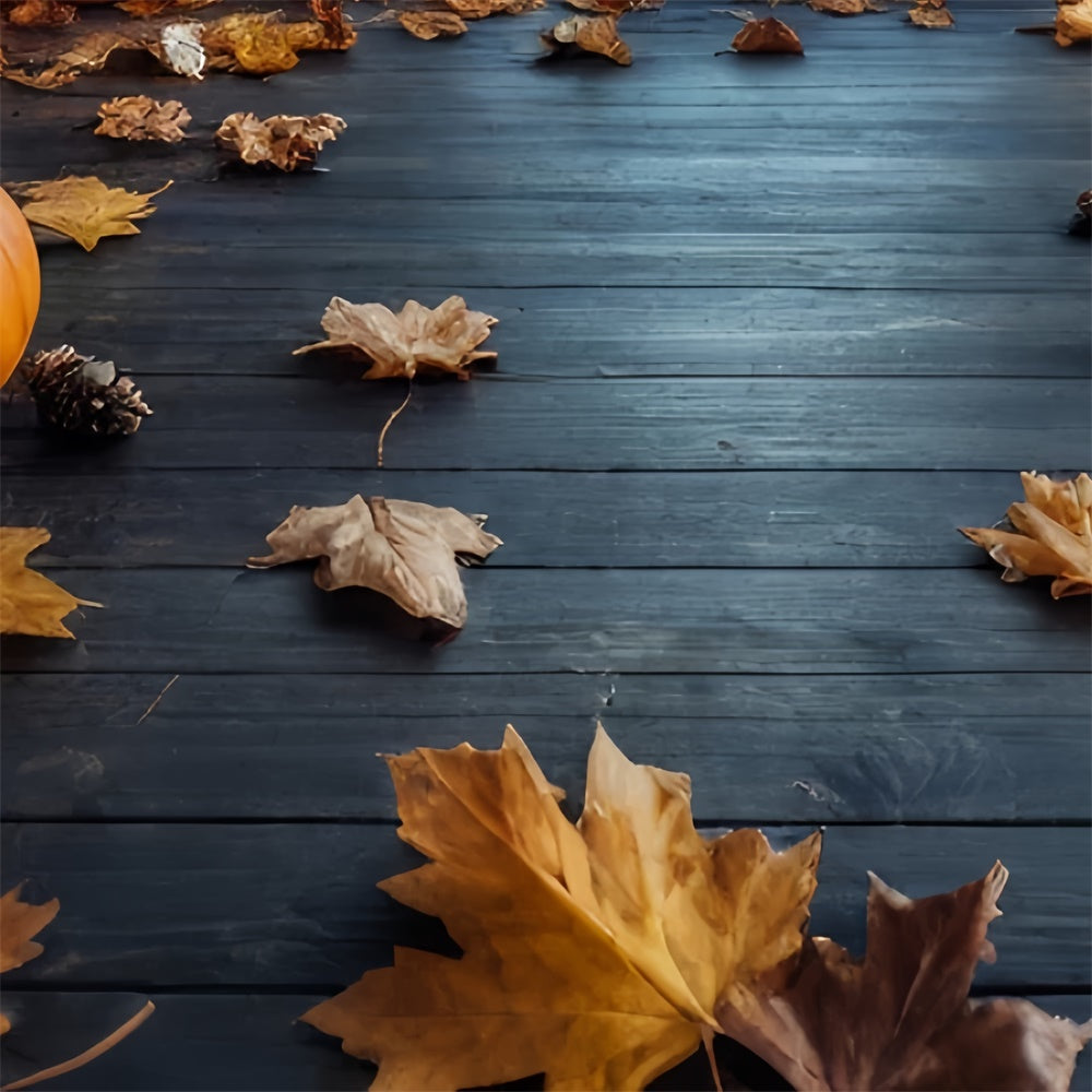 Floor Backdrops Leaves Pumpkin Rustic Floor Backdrop TWW57-12