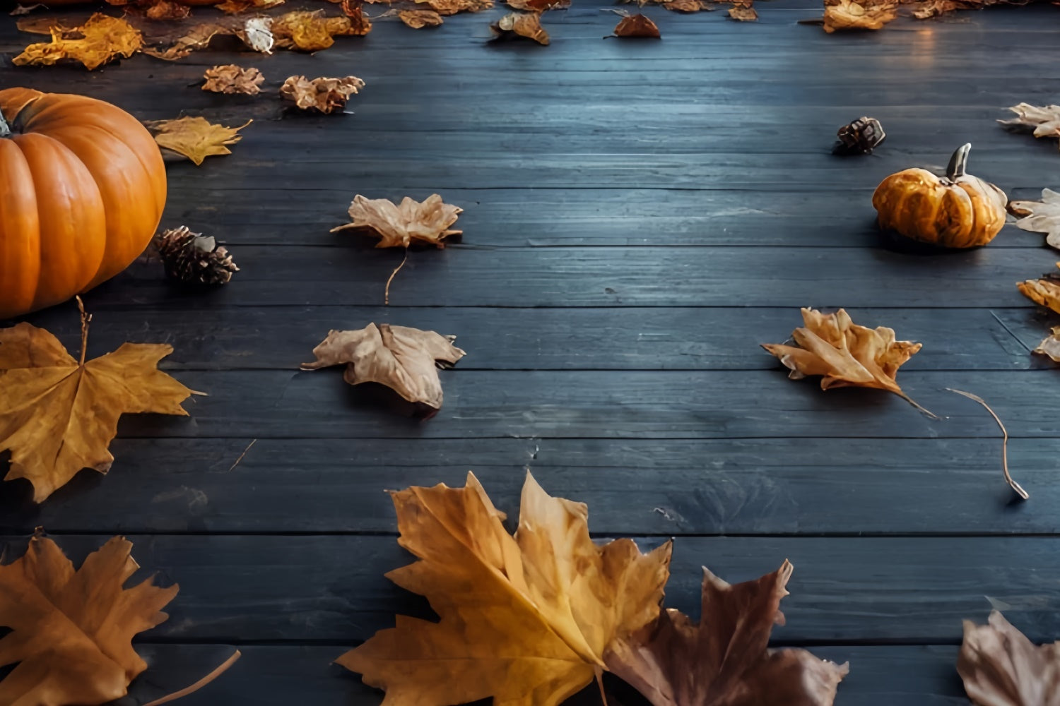 Floor Backdrops Leaves Pumpkin Rustic Floor Backdrop TWW57-12