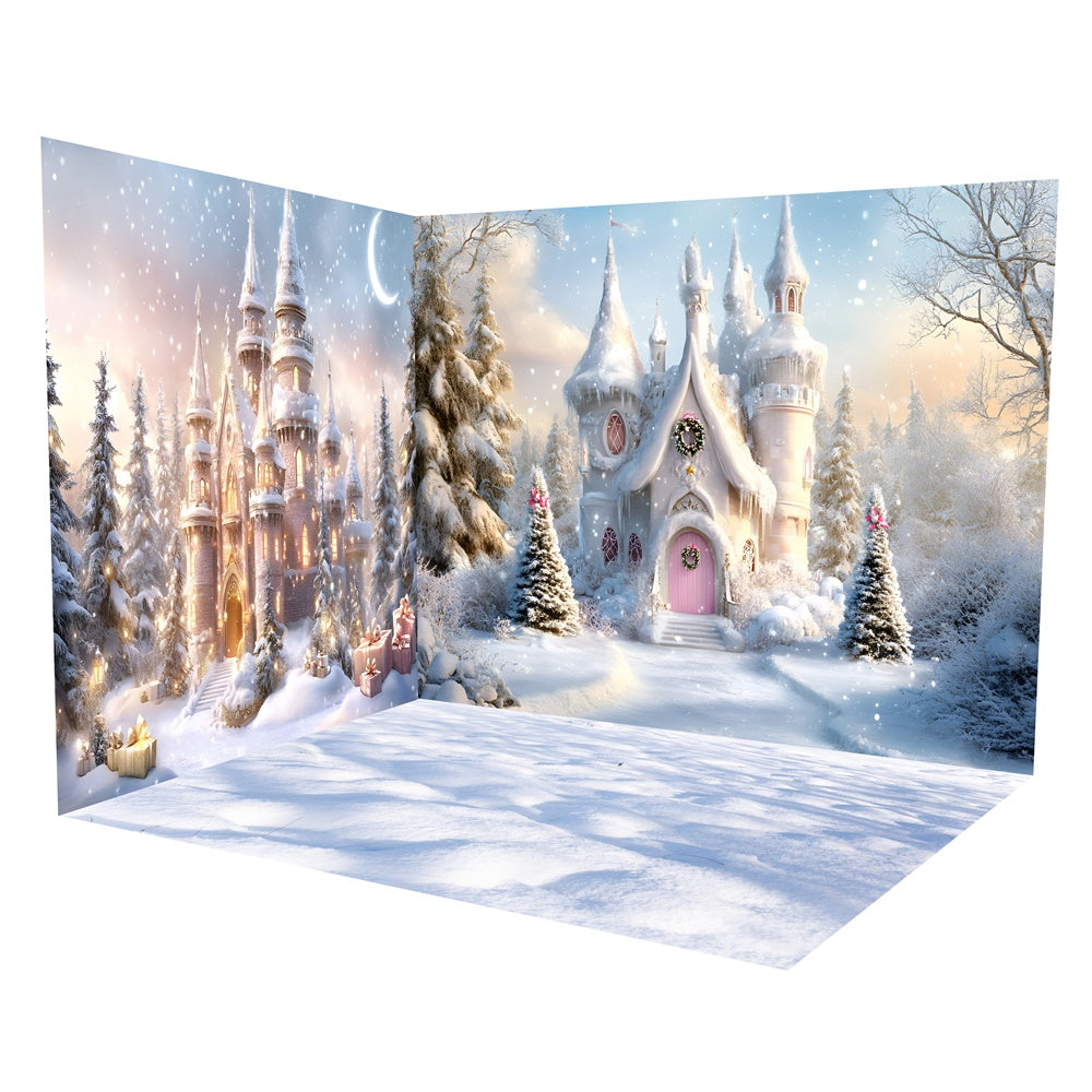 Christmas Backdrops Winter Fantasy Castle Backdrop Room Set TWW57-48