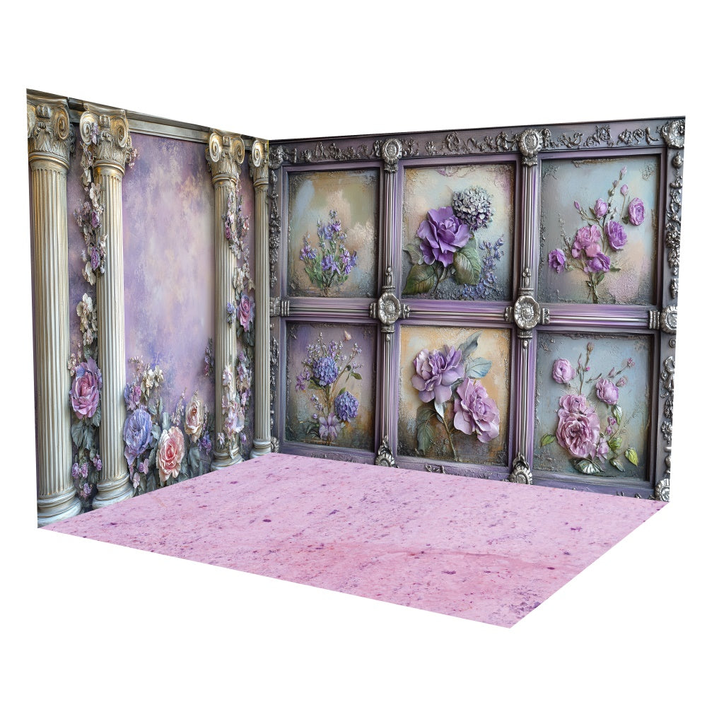 Vintage Backdrops Lavender Blossom Gallery Backdrop Room Set TWW57-64