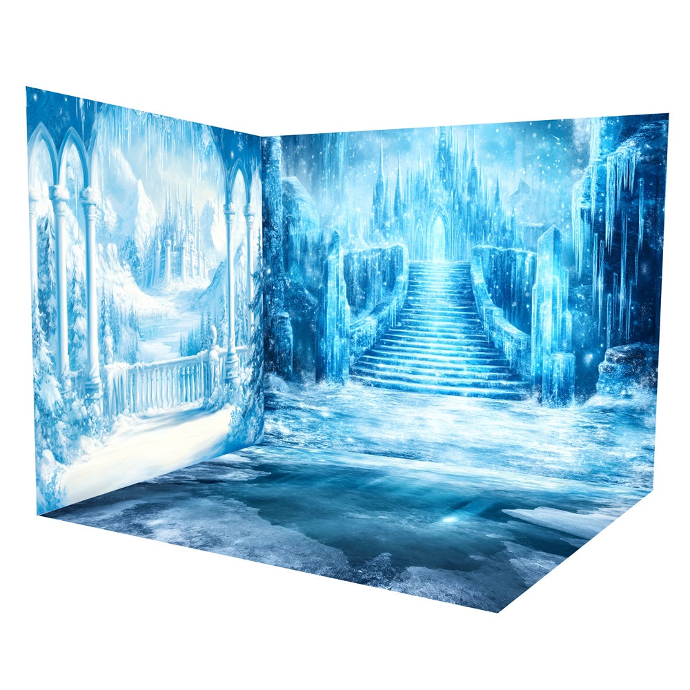 Winter Castle Backdrop Frozen Crystal Palace Backdrop Room Set TWW57-90