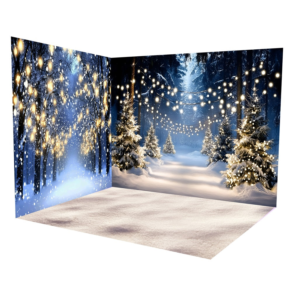 Winter Forest Backdrop Holiday Glow Path Backdrop Room Set TWW57-92