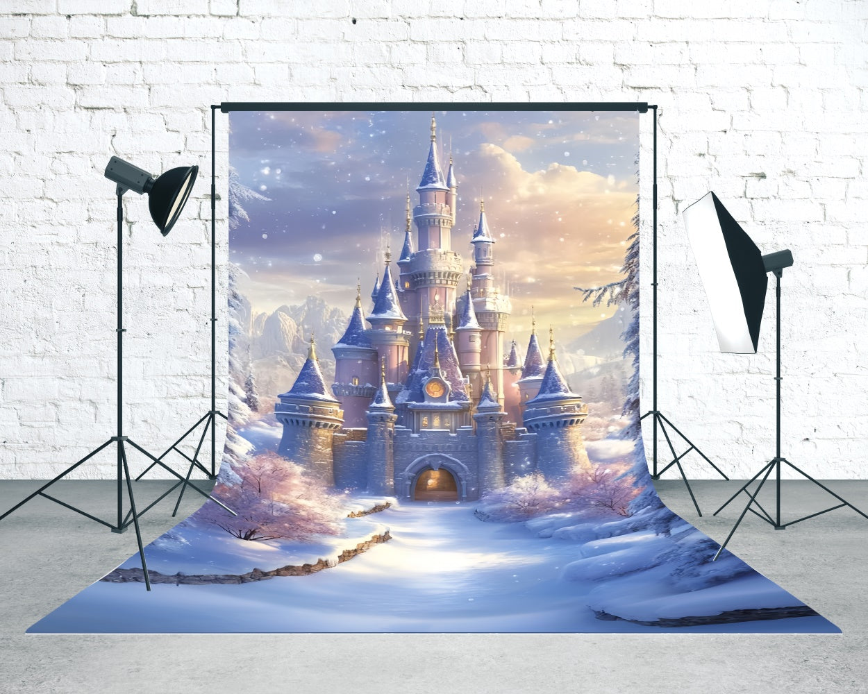 Winter Photo Backdrop Royal Winter Castle Sweep Backdrop TWW57-98