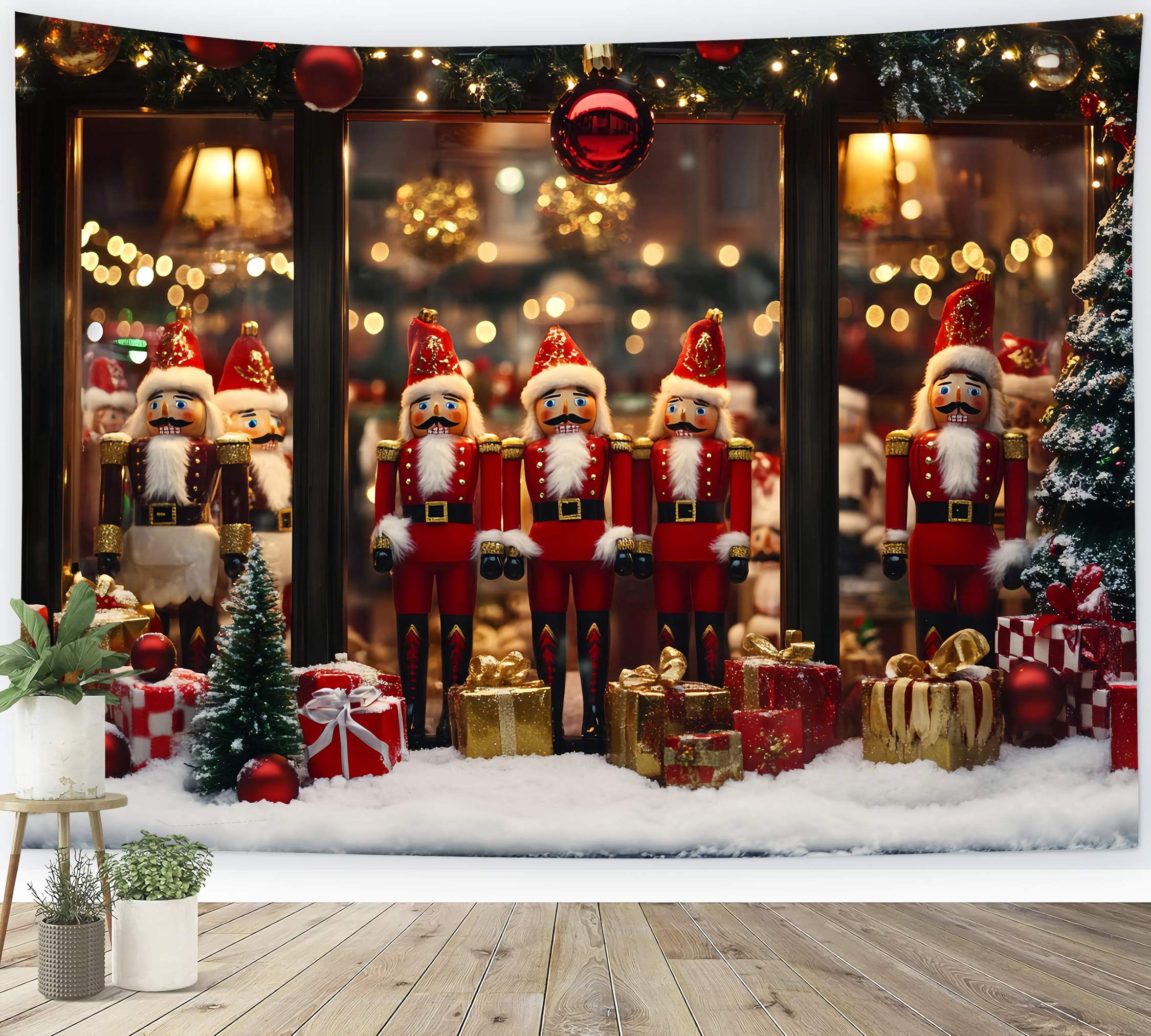 Nutcracker Backdrop Nutcracker Soldiers Festive Decor Christmas Backdrops TWW58-54