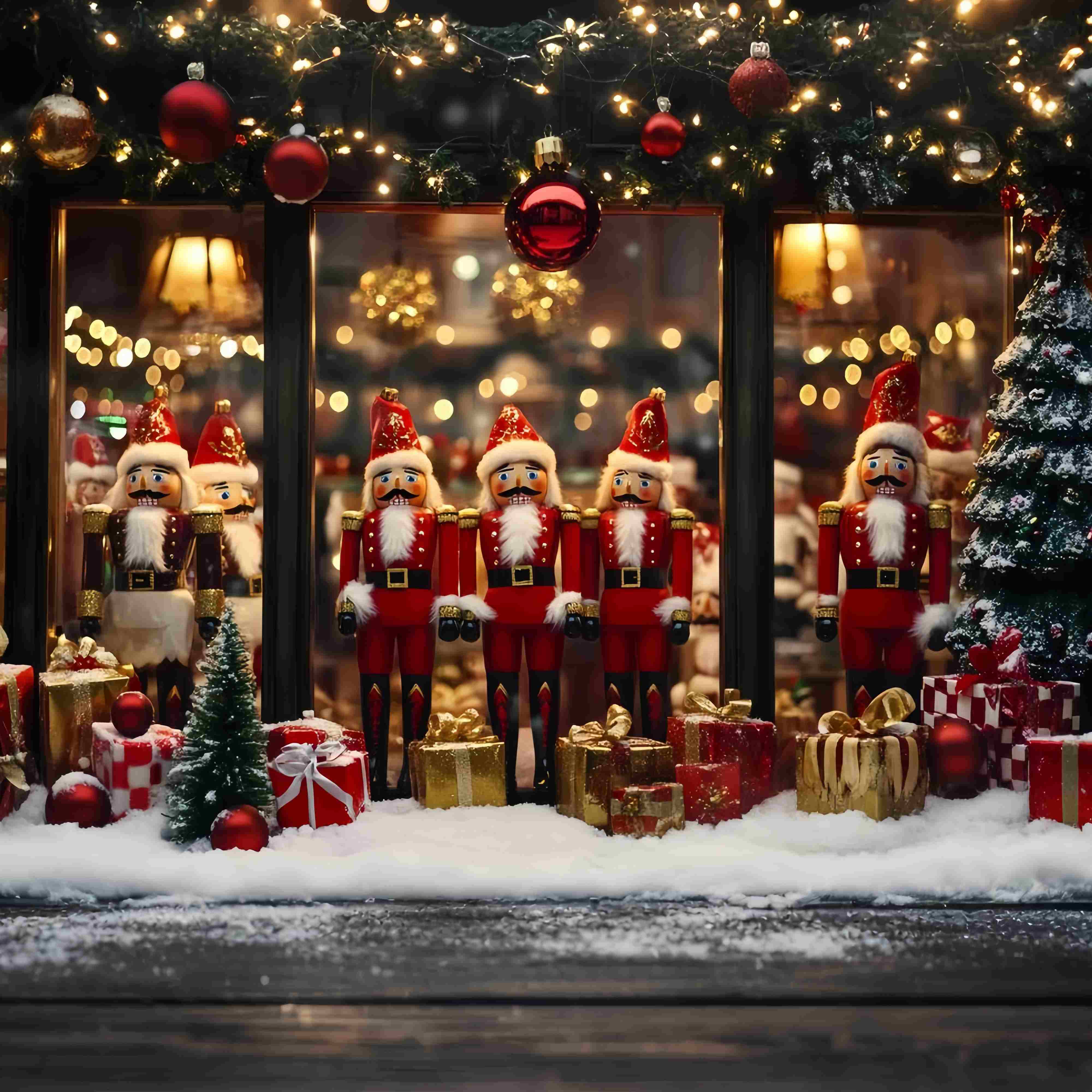 Nutcracker Backdrop Nutcracker Soldiers Festive Decor Christmas Backdrops TWW58-54