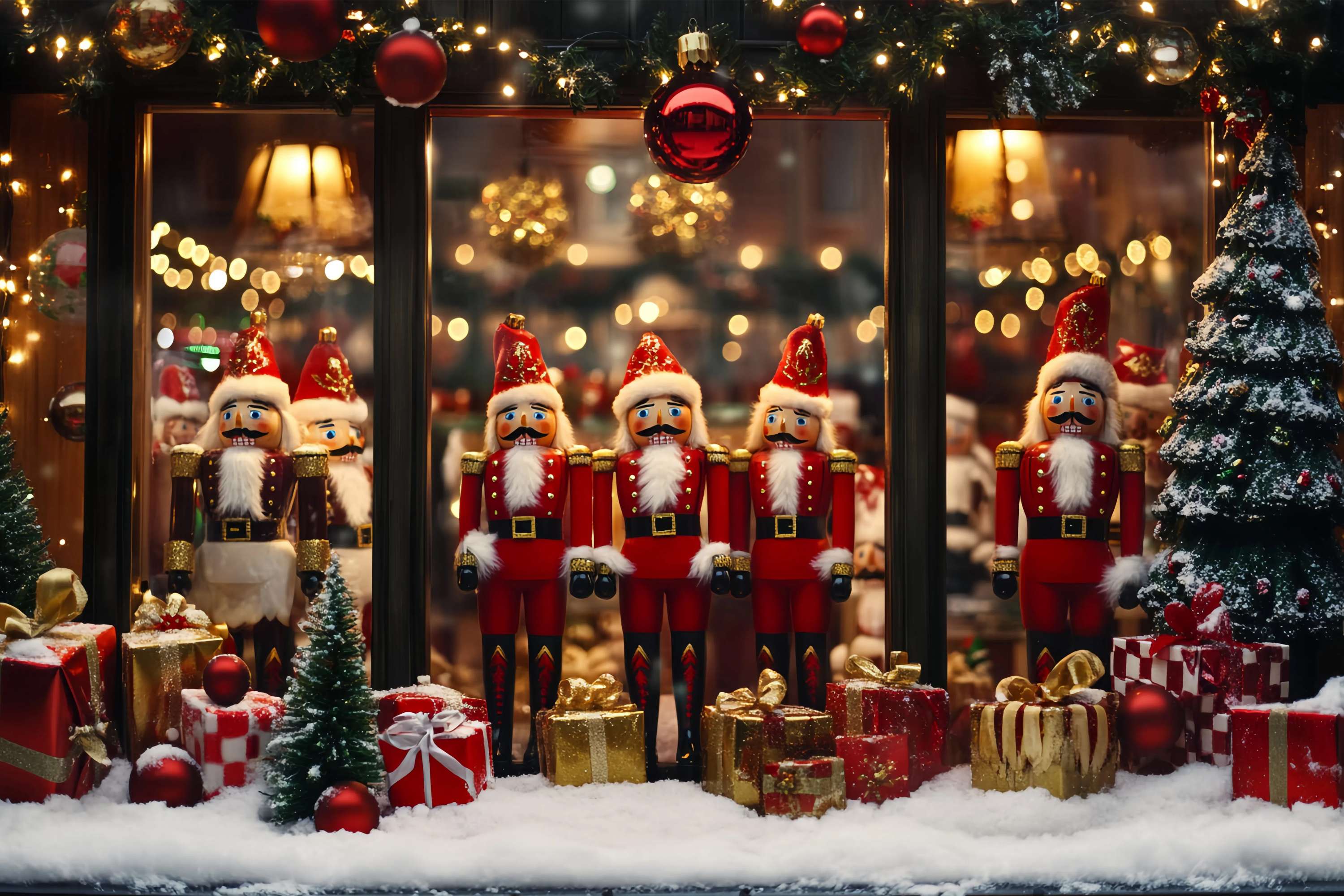 Nutcracker Backdrop Nutcracker Soldiers Festive Decor Christmas Backdrops TWW58-54