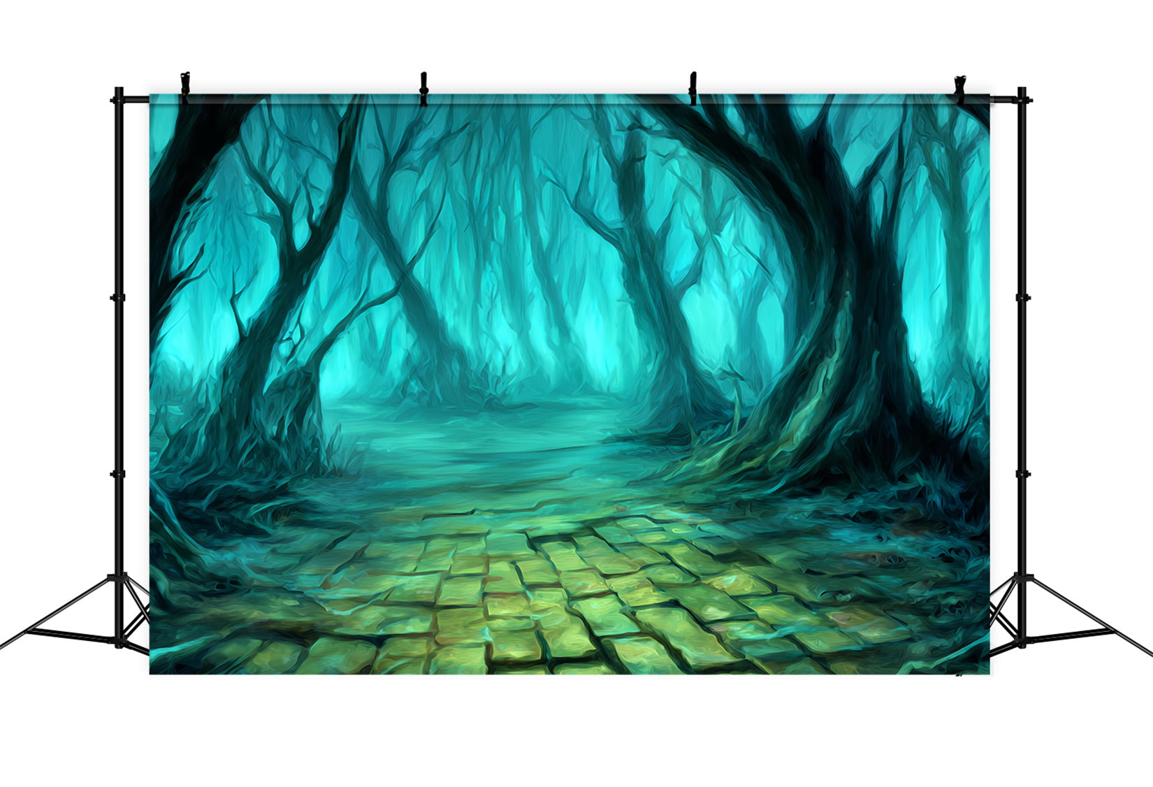 Haunted Forest Backdrop Twisted Trees Mystic Path Spooky Forest Backdrop TWW59-136