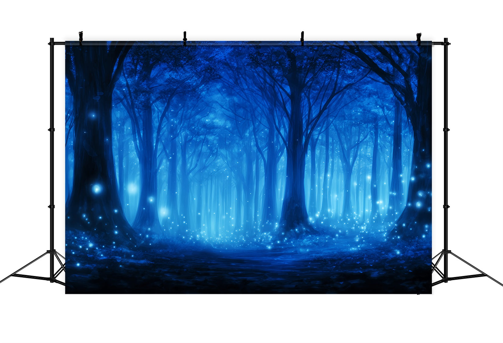Dark Forest Backdrop Blue Enchanted Firefly Woods Night Forest Backdrop TWW59-140
