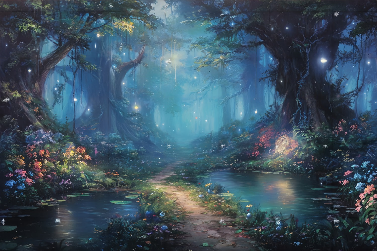 Enchanted Forest Backdrop Magical Pond Fairy Path Magical Forest Backdrop TWW59-148