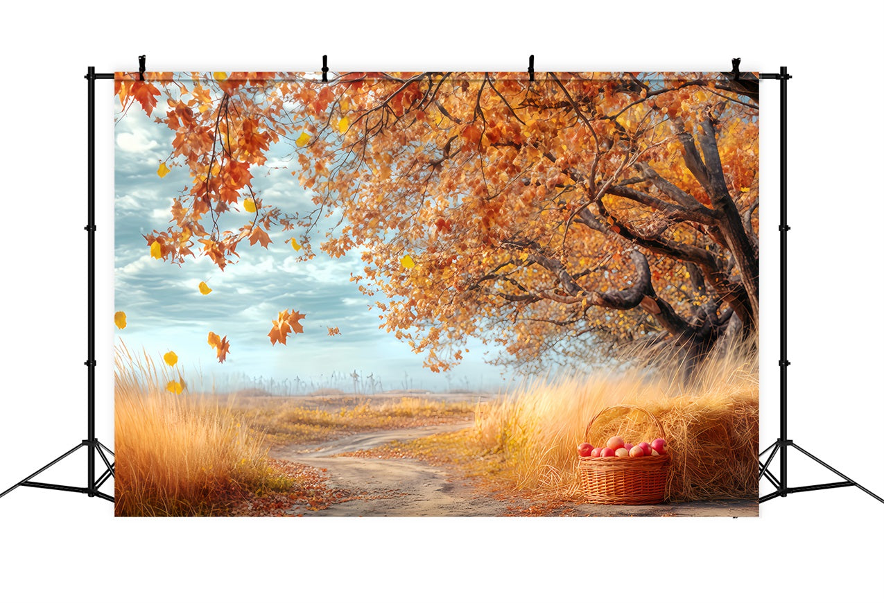 Fall Forest Backdrop Rustic Orchard Autumn Path Forest Backdrop TWW59-150