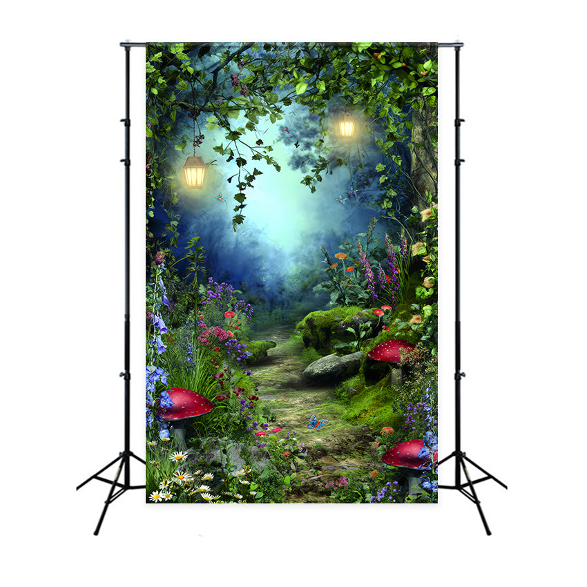 Magical Forest Backdrop Fairy Garden Lantern Fairytale Forest Backdrop TWW59-156