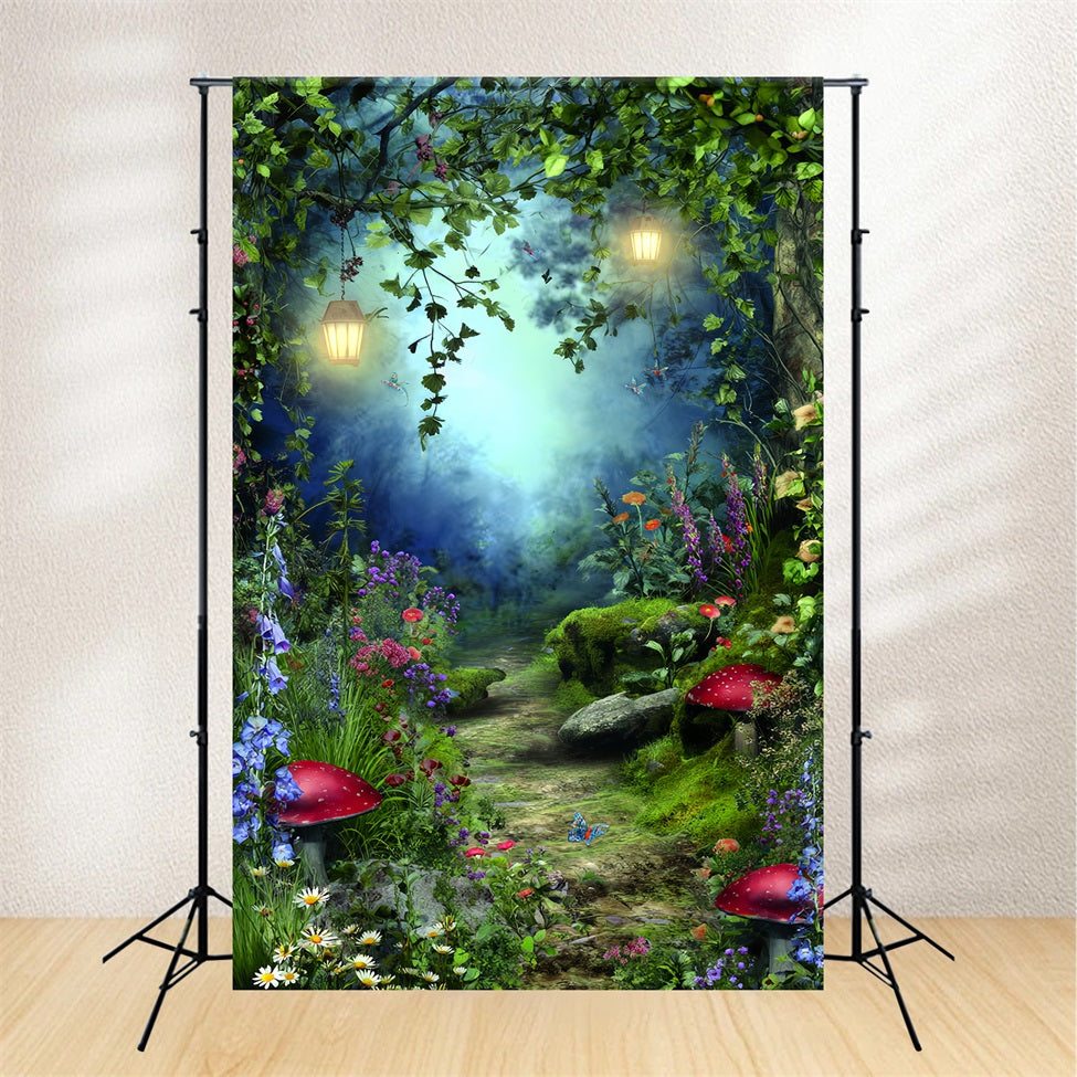Magical Forest Backdrop Fairy Garden Lantern Fairytale Forest Backdrop TWW59-156