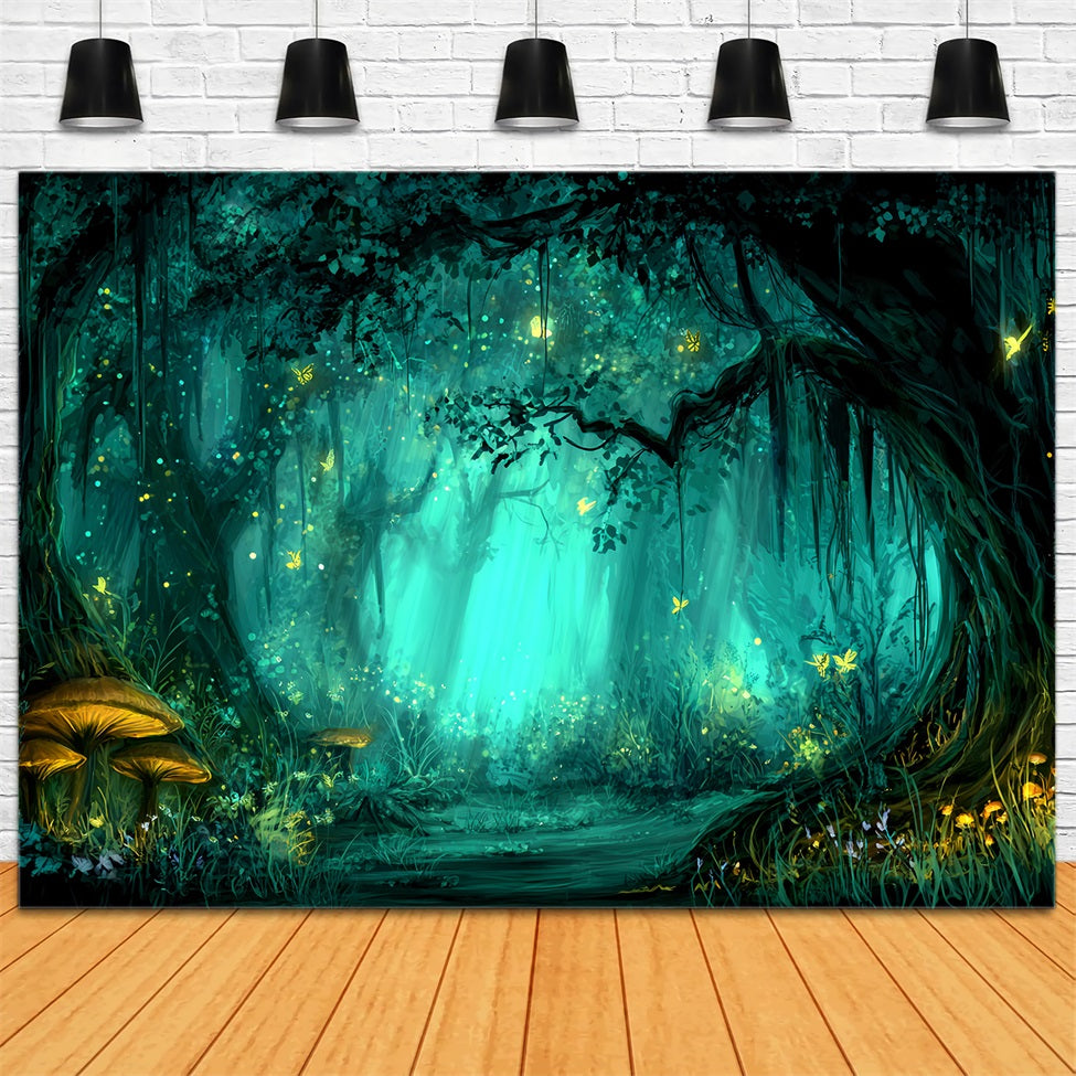 Enchanted Forest Backdrop Mystic Glowing Fairy Woods Forest Backdrop TWW59-158
