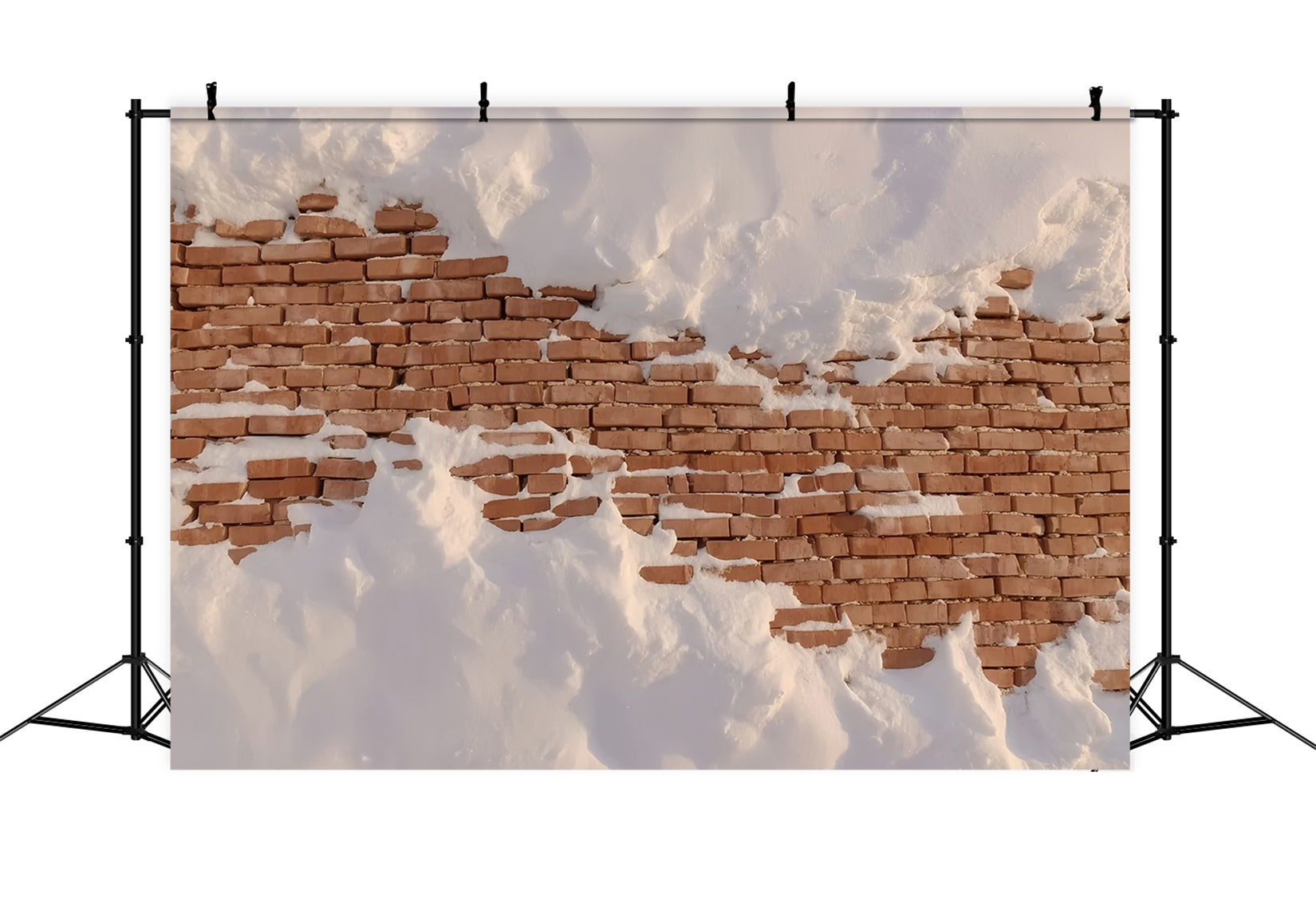 Brick Wall Backdrop Snow Covered Rustic Wall Brick Backdrop TWW59-160