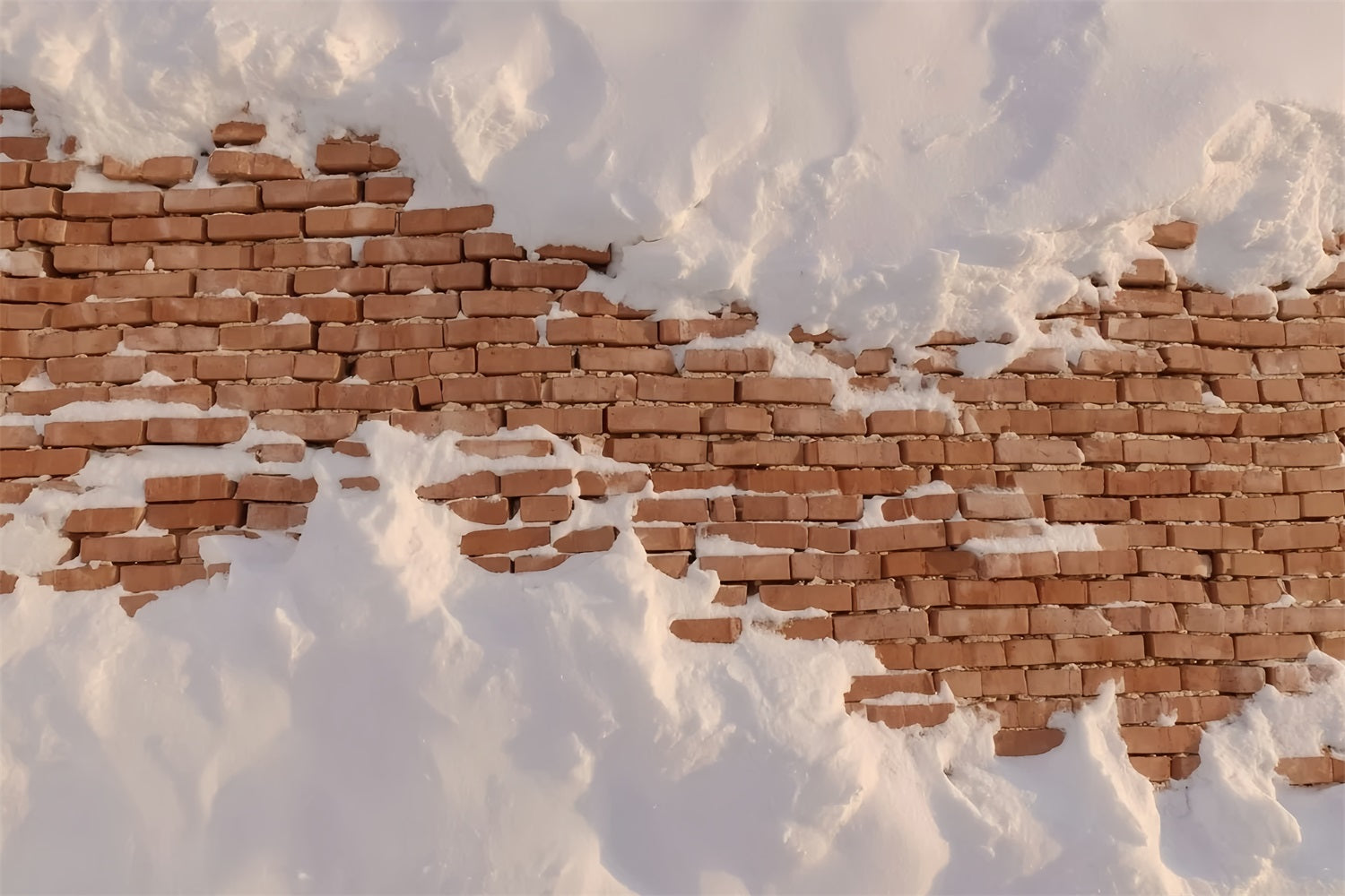 Brick Wall Backdrop Snow Covered Rustic Wall Brick Backdrop TWW59-160