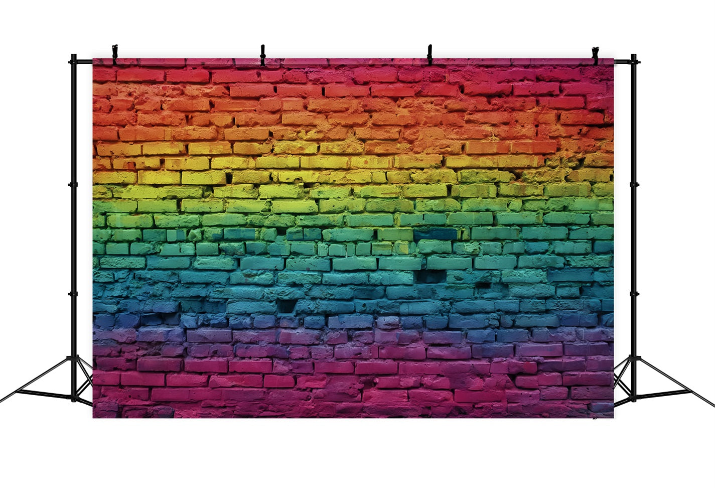 Brick Backdrop Vibrant Rainbow Gradient Wall Brick Backdrops TWW59-167