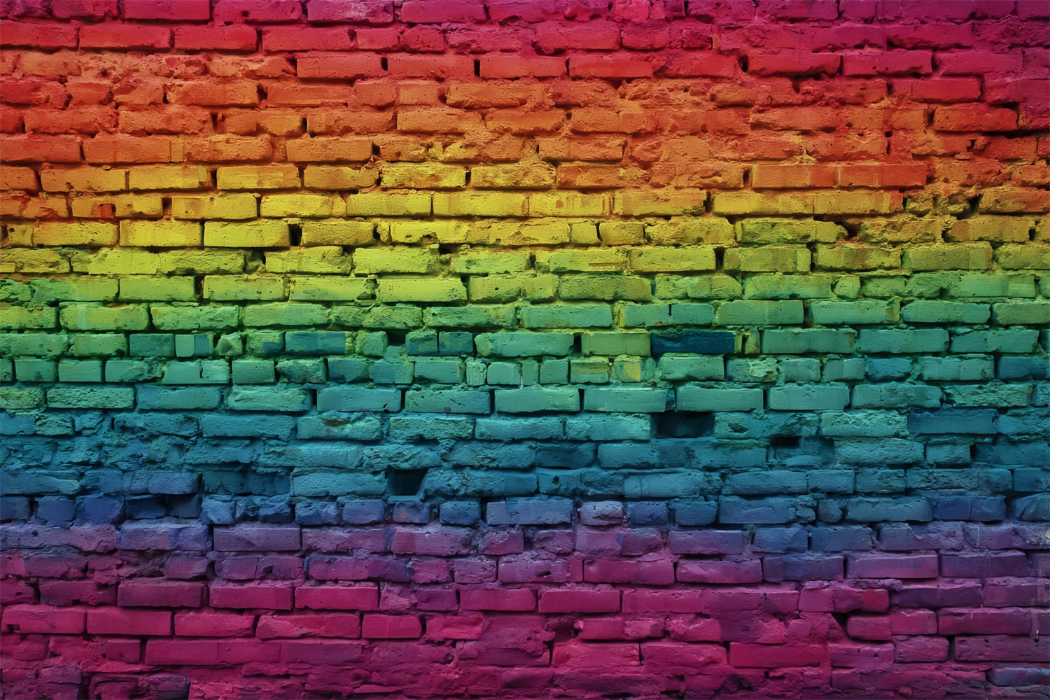 Brick Backdrop Vibrant Rainbow Gradient Wall Brick Backdrops TWW59-167