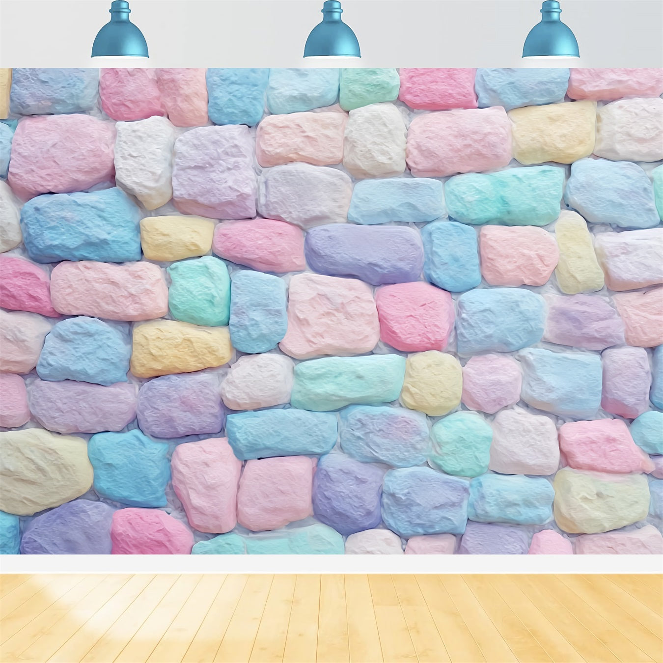 Brick Wall Backdrop Pastel Stone Pattern Wall Brick Backdrop TWW59-168