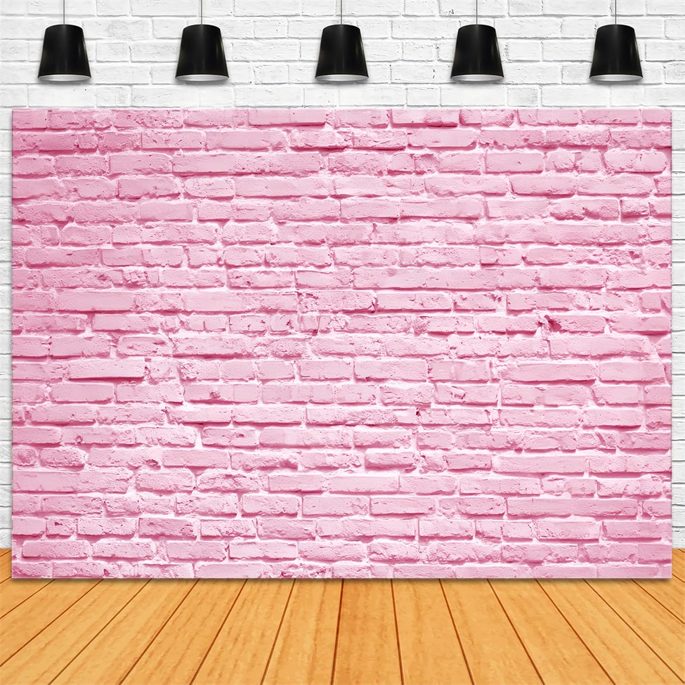 Brick Photo Backdrop Soft Pink Painted Wall Brick Wall Backdrop TWW59-169
