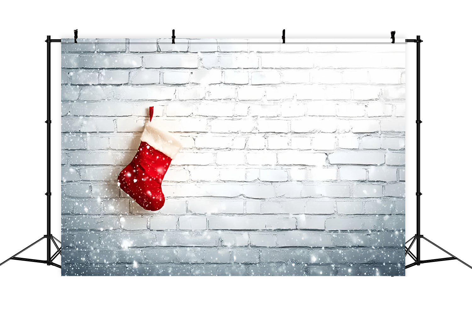 White Brick Backdrop Christmas Stocking White Wall Brick Backdrop TWW59-170