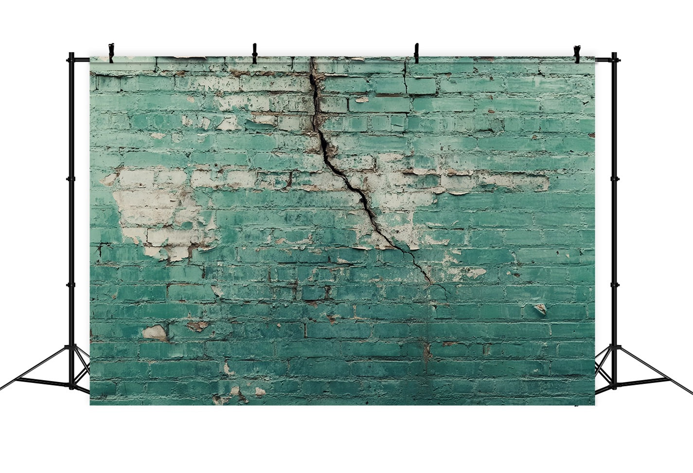 Brick Wall Photo Backdrop Aged Green Cracked Wall Brick Backdrop TWW59-171