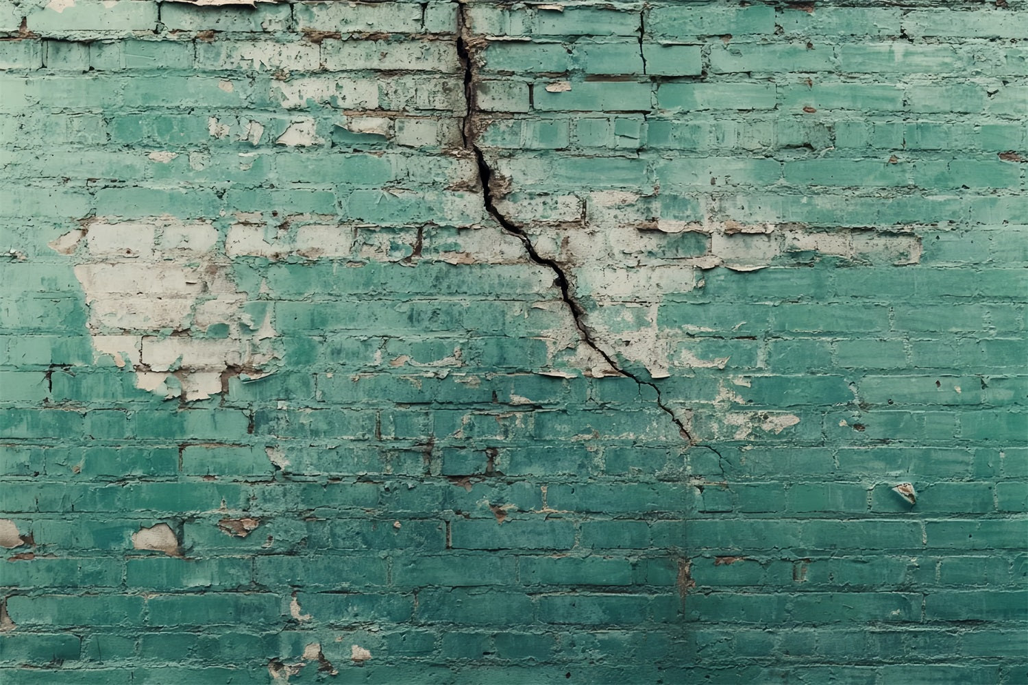 Brick Wall Photo Backdrop Aged Green Cracked Wall Brick Backdrop TWW59-171