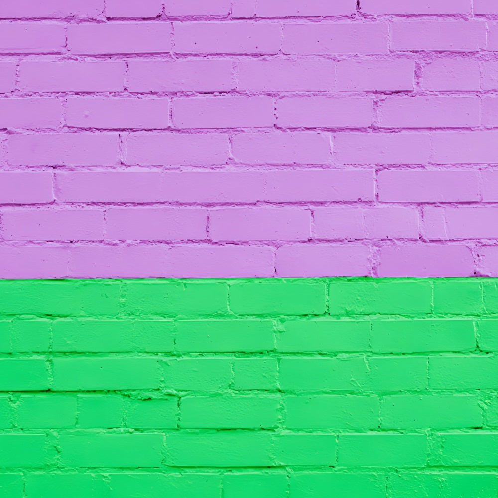 Brick Wall Backdrops Split Tone Purple Green Wall Brick Backdrop TWW59-174