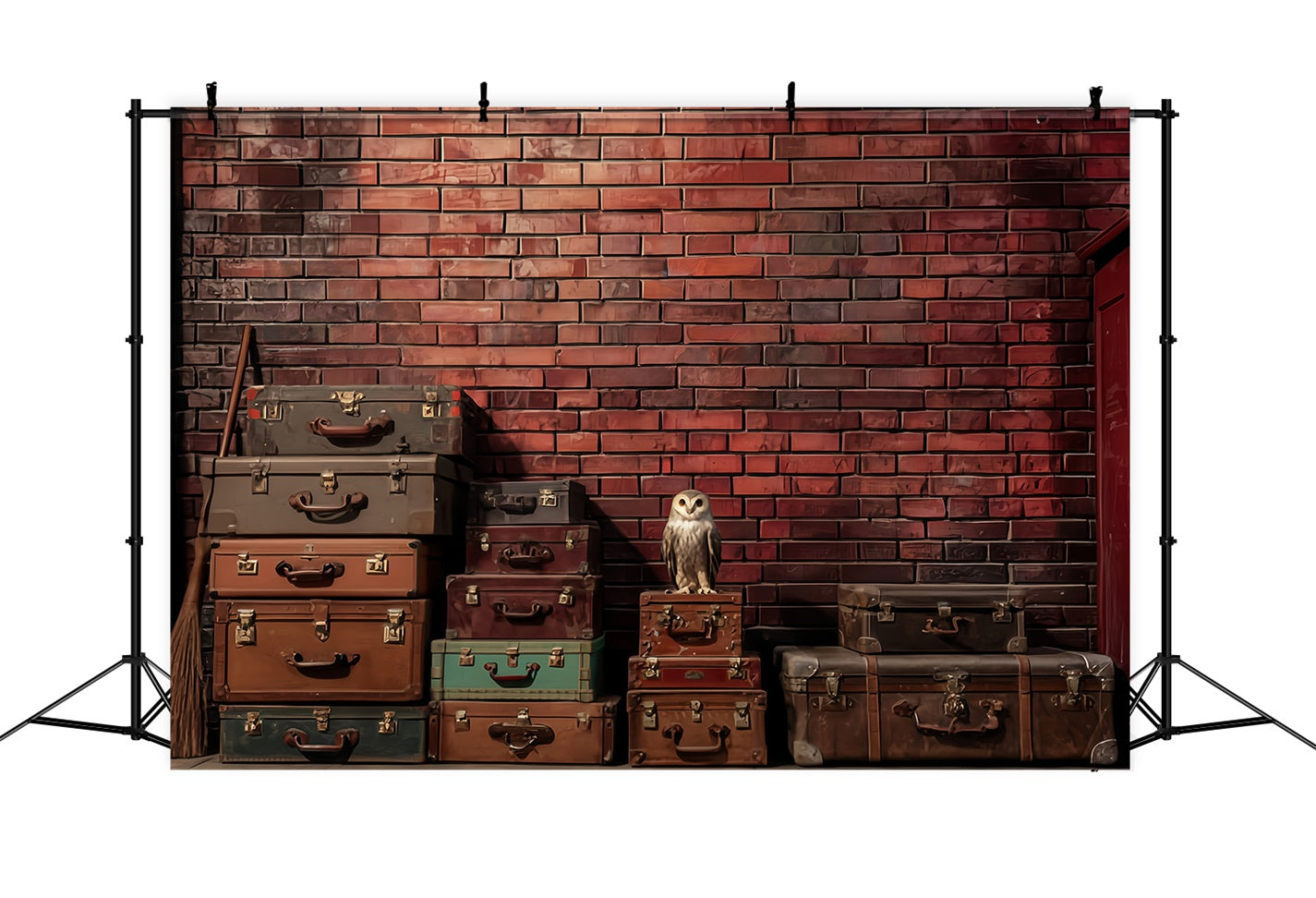 Brick Photography Backdrop Luggage Stacked Red Wall Brick Backdrops TWW59-175