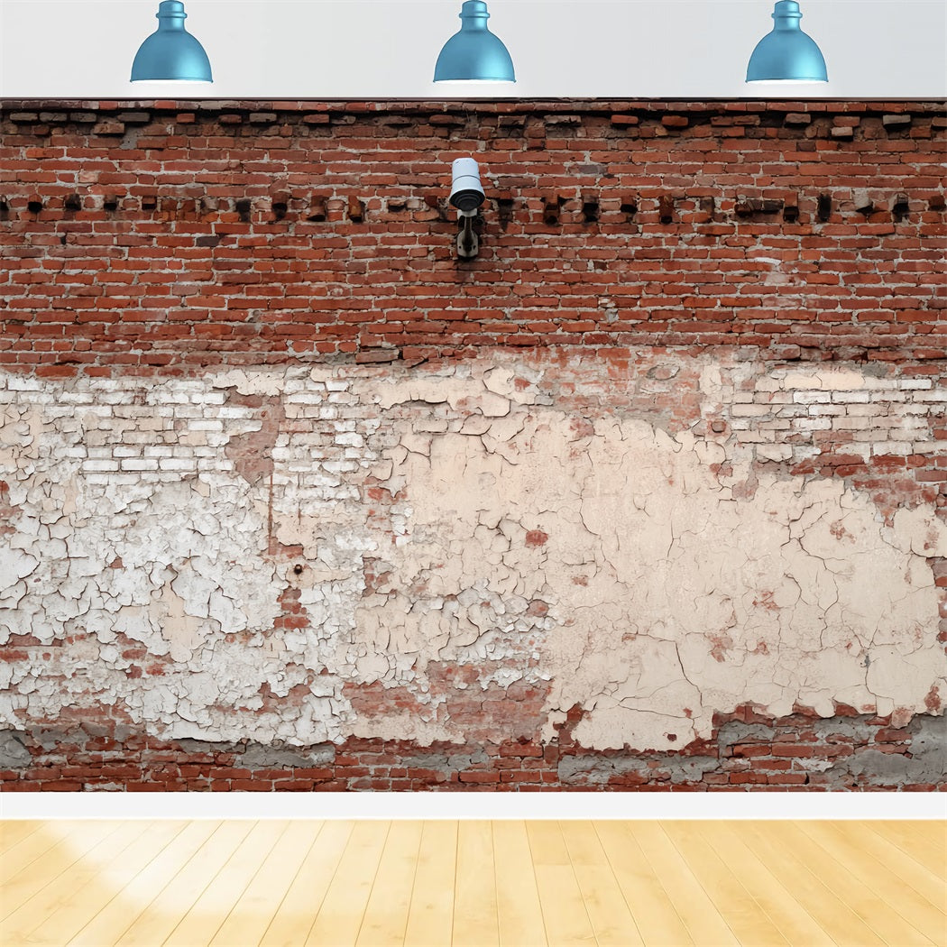 Brick Wall Backdrop Vintage Brick Wall Peeling Paint Brick Backdrop TWW59-177